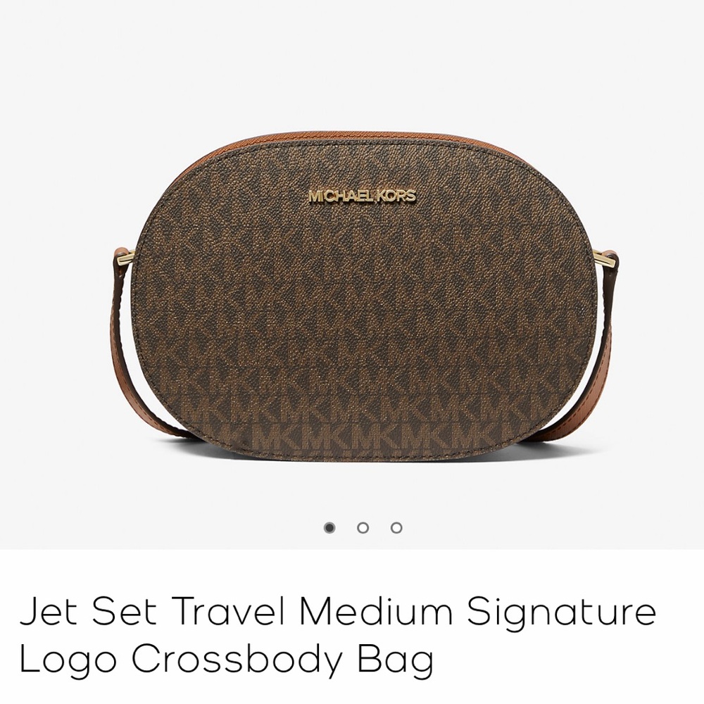 MICHAEL KORS Jet Set Travel Medium Signature Logo Crossbody Bag & wallet